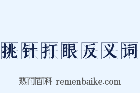 挑针打眼反义词是什么意思的图片